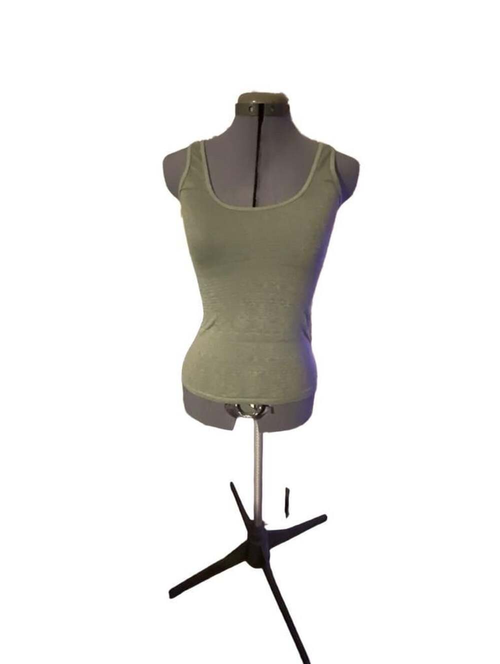 SO Perfectly Soft You Perfect Tank Green Fitted Scoop Neck Sleeveless Tank Top S